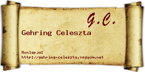 Gehring Celeszta névjegykártya